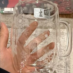 Zwilling sorrento  Clear Glass Mug with Snowflake Design